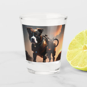 Vaso De Chupito Robot Staffordshire Bull Terrier, vidrio caliente