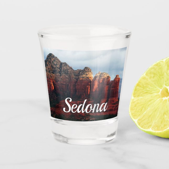 Vaso De Chupito Roca de café nublado en Sedona Arizona (Anverso)