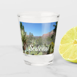 Vaso De Chupito Rocas rojas y cactus I