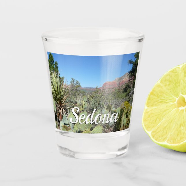 Vaso De Chupito Rocas rojas y cactus I (Anverso)