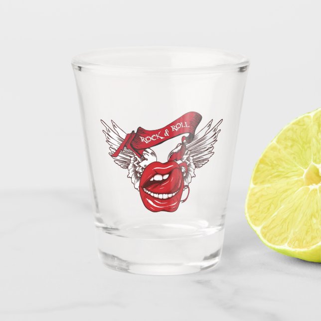 Vaso De Chupito Rock n Roll Angel Lips (Anverso)