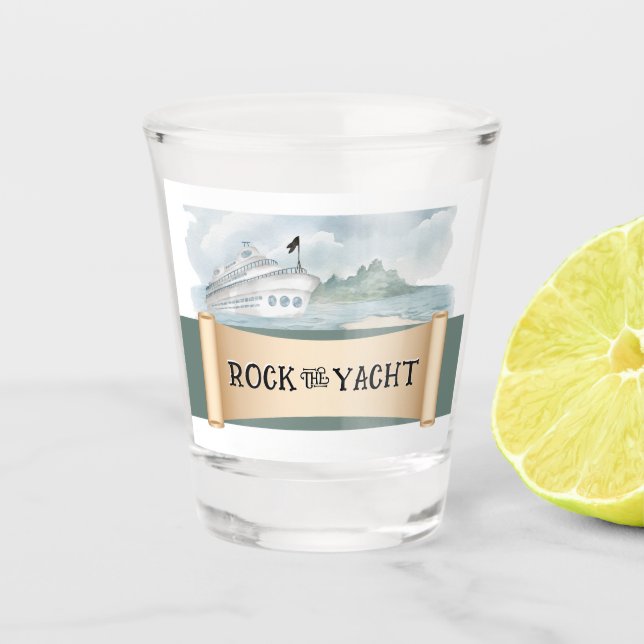 Vaso De Chupito Rock the Yacht Shot Glass Party Favor (Anverso)