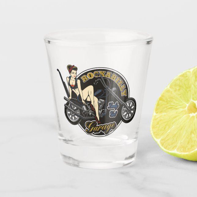 Vaso De Chupito Rockabilly Design Shot glass (Anverso)