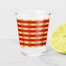 Vaso De Chupito Rojo y dorado de luz de estrellas