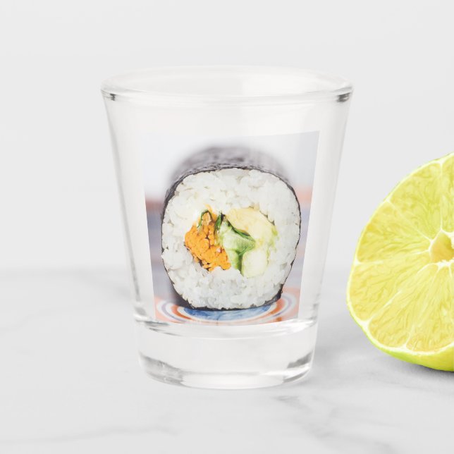 Vaso De Chupito Rollo de sushi Pescado y arroz (Anverso)