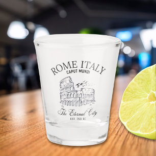 Vaso De Chupito Rome Italy Vintage View Roman Colosseum