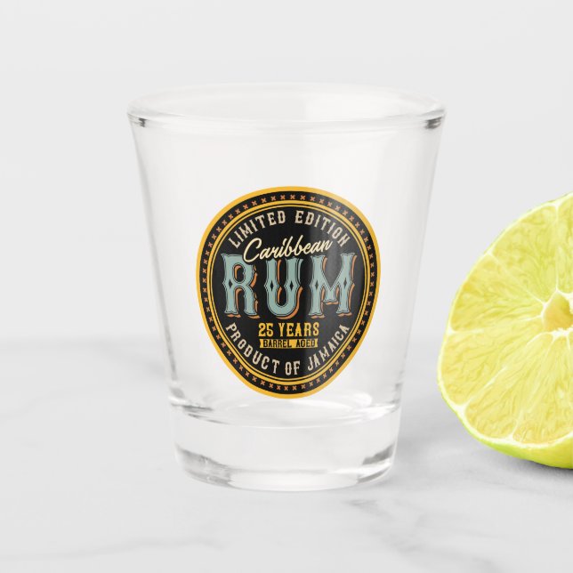 Vaso De Chupito Ron Caribeño Licor Tropical  (Anverso)