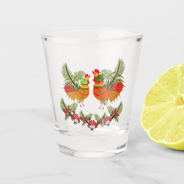 Vaso De Chupito Rooster con gallina (Anverso)