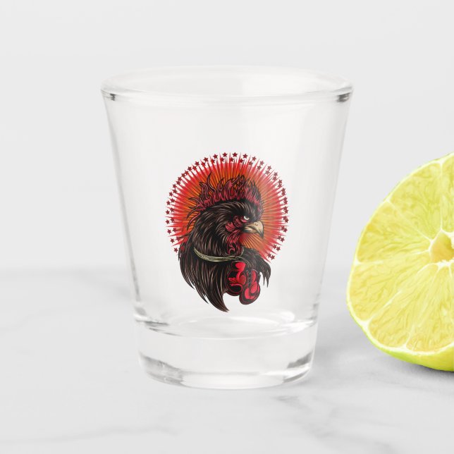 Vaso De Chupito Rooster de boxeo (Anverso)