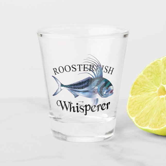 Vaso De Chupito Roosterfish Whisperer color claro (Anverso)