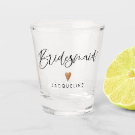 Vaso De Chupito Rosa de la dama de honor de estilo moderno con nom