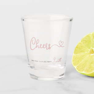 Vaso De Chupito Rosa minimalista Saluda al futuro Sra.