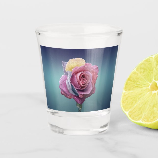 Vaso De Chupito Rosa multicolor (Anverso)
