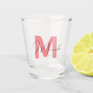 Vaso De Chupito Rosa, nombre y soltera inicial