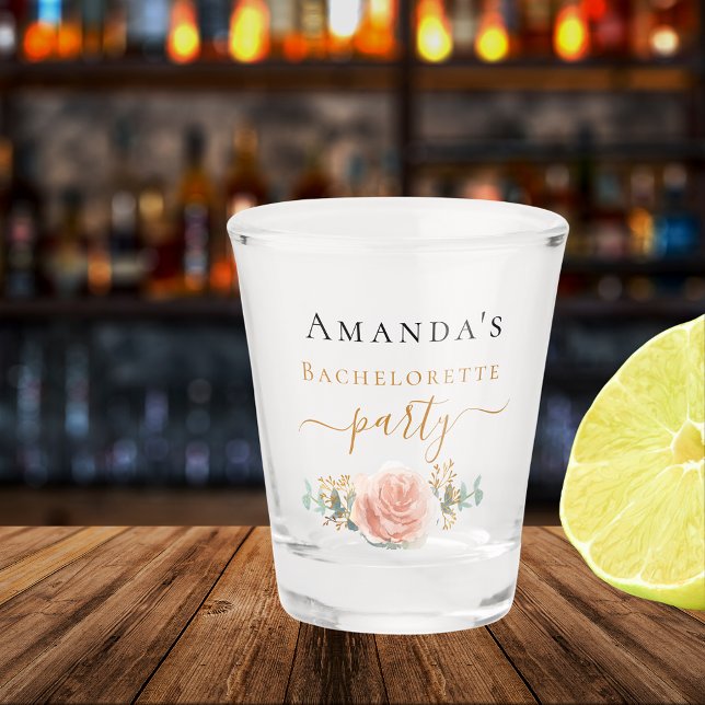 Vaso De Chupito Rosa oro floral eucalipto vegetación (Subido por el creador)