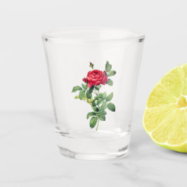 Vaso De Chupito Rosa roja vintage