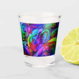 Vaso De Chupito Rosas arcoiris azules -