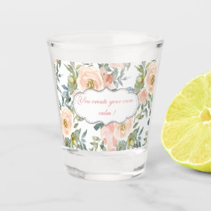 Vaso De Chupito Rosas Elegantes Chic, Mensaje Motivacional