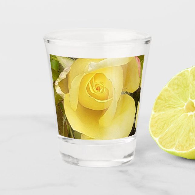 Vaso De Chupito Rosebud amarillo (Anverso)