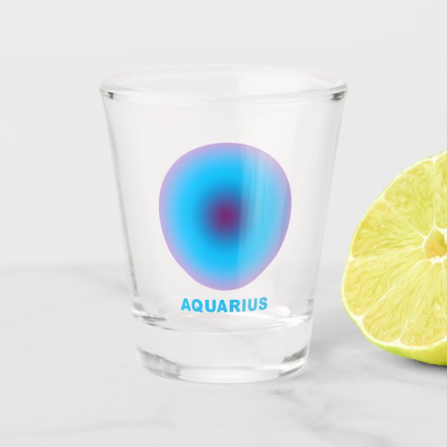 Vaso De Chupito Rótulo Aquarius Zodiac (Anverso)