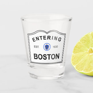 Vaso De Chupito Rótulo de Boston que entra