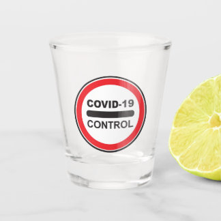 Vaso De Chupito Rótulo de control y prohibición del covid-19