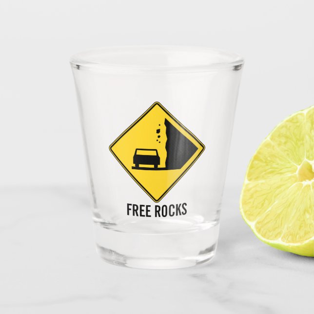 Vaso De Chupito Rótulo de la ruta de las rocas libres (Anverso)