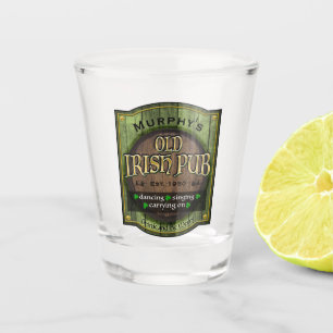 Vaso De Chupito Rótulo de pub irlandés personalizado