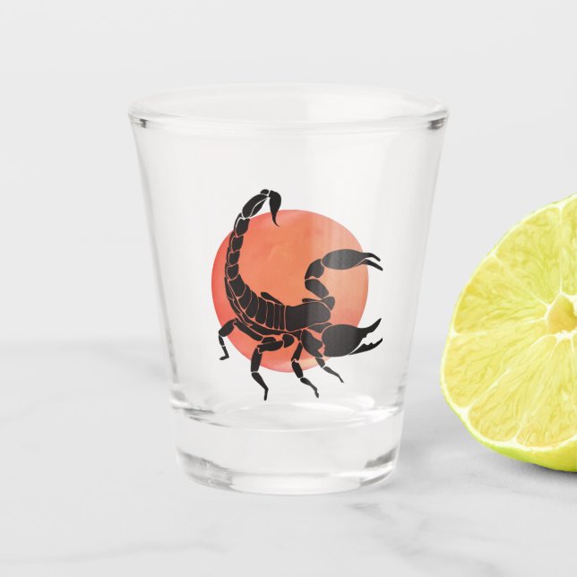 Vaso De Chupito Rótulo Escorpio Zodiac (Anverso)