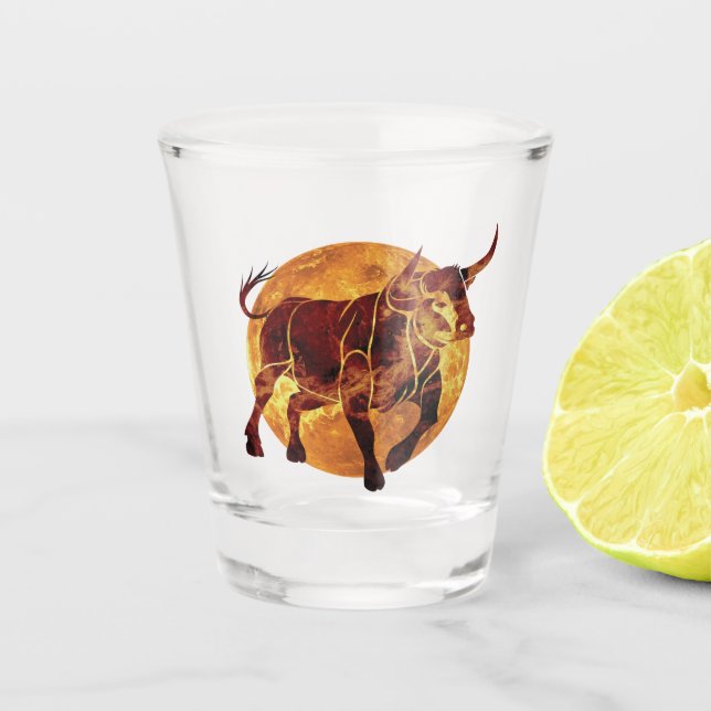 Vaso De Chupito Rótulo Taurus Zodiac (Anverso)