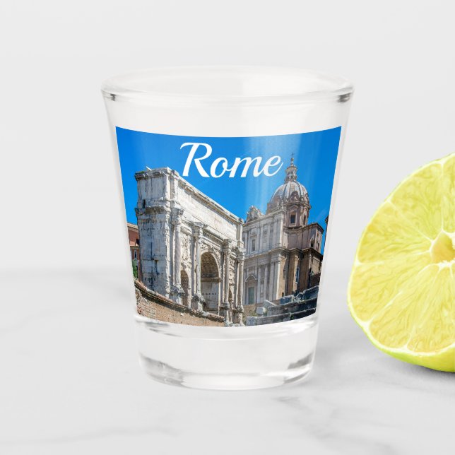 Vaso De Chupito Ruinas del Foro Romano en Roma, Italia (Anverso)