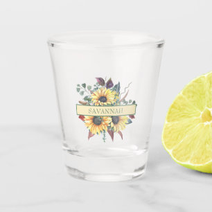 Vaso De Chupito Rústica tribu de novias de girasol