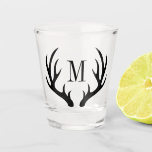 Vaso De Chupito Rústicos Antlers De Cervantes Negros Monograma
