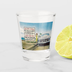 Vaso De Chupito Ruta 1, Key West, Florida Retro Vintage Style