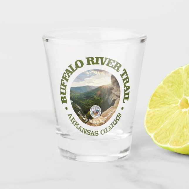 Vaso De Chupito Ruta del río Búfalo (rd) (Anverso)