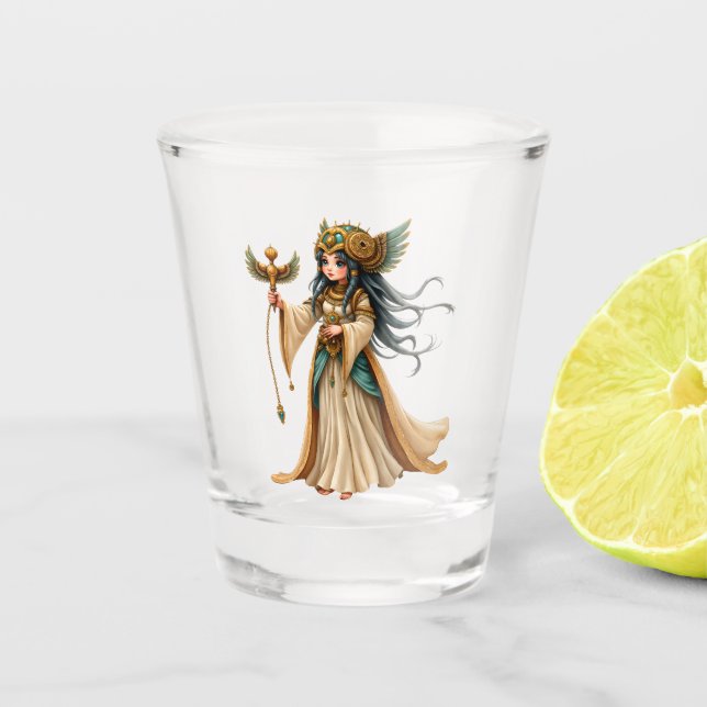 Vaso De Chupito Sacerdotisa Celestial de la Pirámide Dorada. (Anverso)
