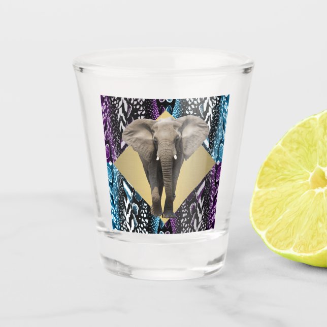 Vaso De Chupito Safari elegante con elefante (Anverso)