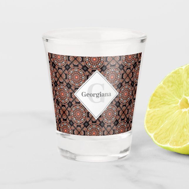 Vaso De Chupito Safari personalizado Sunset Bohemias Mandala Tiles (Anverso)