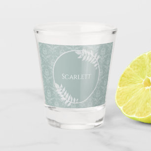 Vaso De Chupito Sage Green Elegant Damask Personalizado