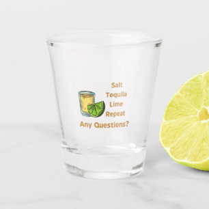 Vaso De Chupito Sal, Tequila, Lime, Repita en un