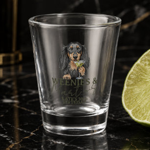 Vaso De Chupito Salchichas Dibujadas a Mano y Dachshund Martinis