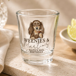 Vaso De Chupito Salchichas Dibujadas a Mano y Dachshund Martinis