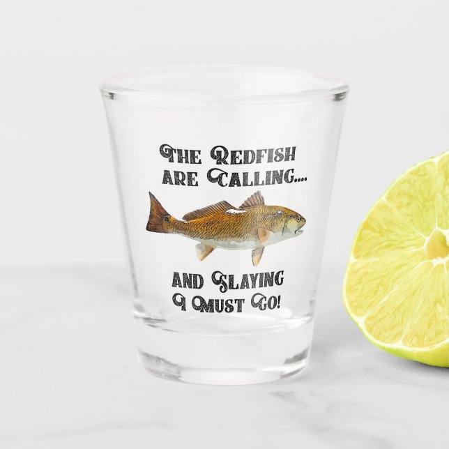 Vaso De Chupito Salmones divertidos que llaman pescados del (Anverso)
