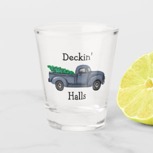Vaso De Chupito Salones Deckin Blue Christmas Tree Truck Shot Glas