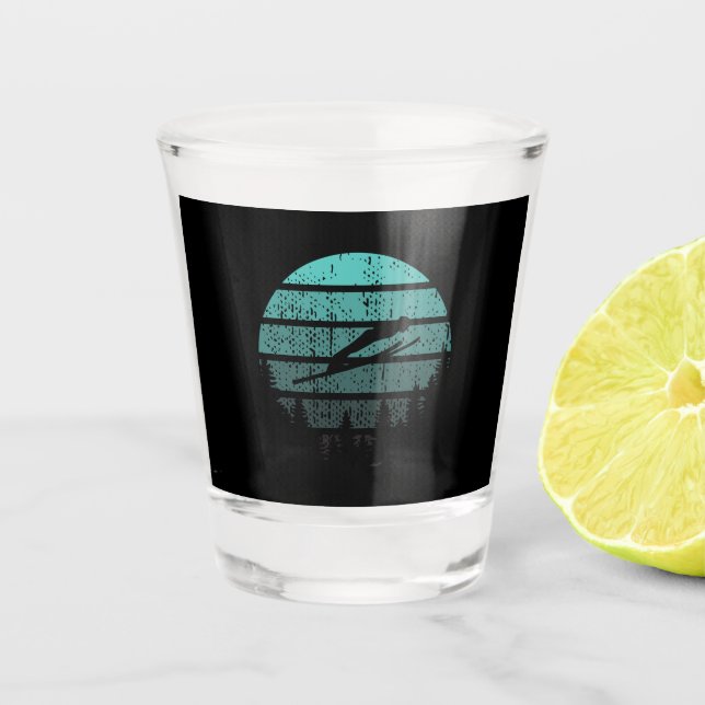 Vaso De Chupito Salta de Esquí Esquí Retro (Anverso)