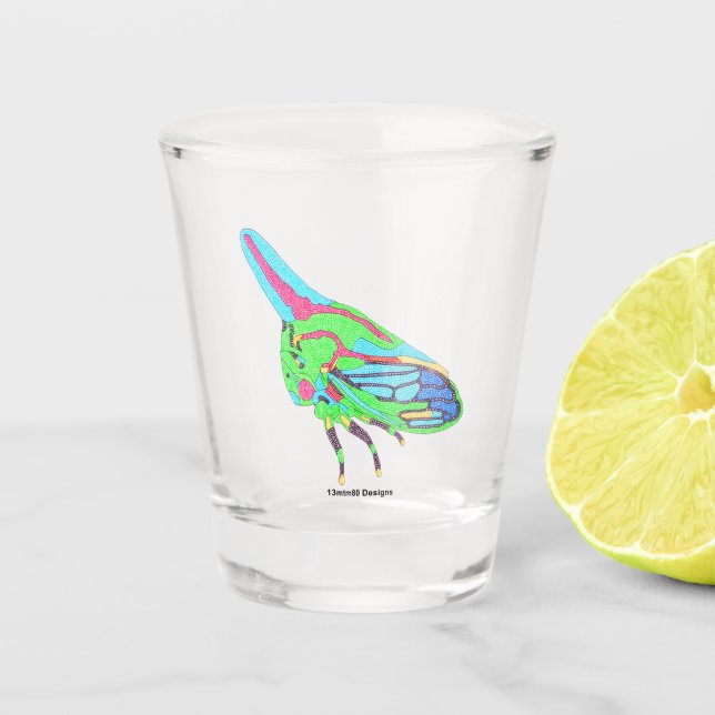 Vaso de chupito - Saltamontes de roble (Anverso)