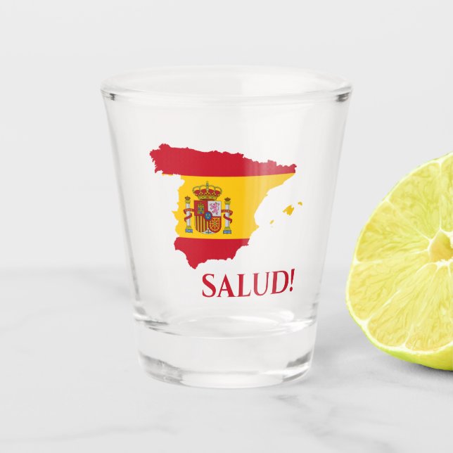 Vaso De Chupito Salud del Mapa de Bandera Española de España (Anverso)