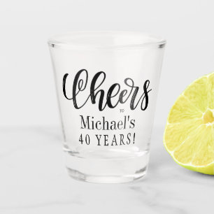 Vaso De Chupito Saludos a 40 años de cumpleaños personalizados