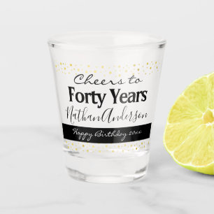 Vaso De Chupito Saludos a 40 años de la foto personalizada de cump