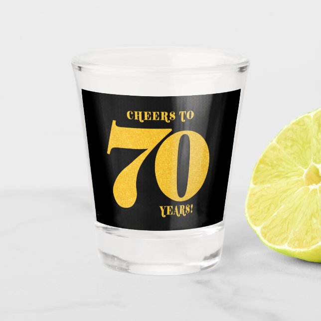 Vaso De Chupito Saludos a 70 años Setecientos Años (Anverso)